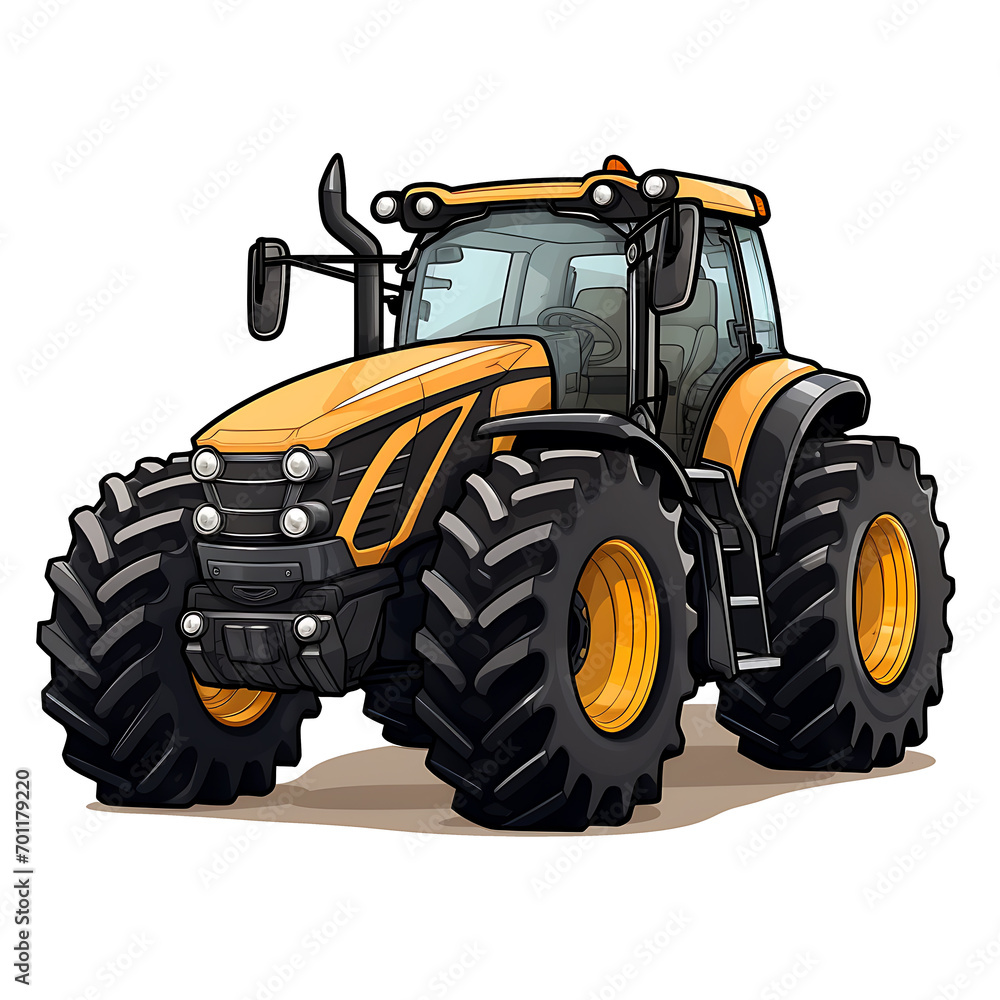 Obraz premium tractor clipart illustration for sticker and tshirt design with transparent background