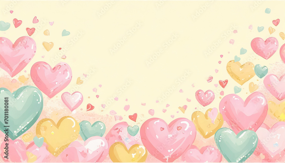Pastel colored heart background
