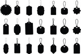 Size, price or quality tag blank set to reuse for cloths and other items. Size or discount labels isolated on white background. Editable vector, easy to change color or manipulate. eps 10.