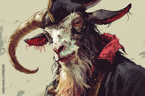 zombie goat pirate illustration photo