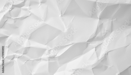 White Paper Texture background. Crumpled white paper abstract shape background with space paper for text © Uranzaya