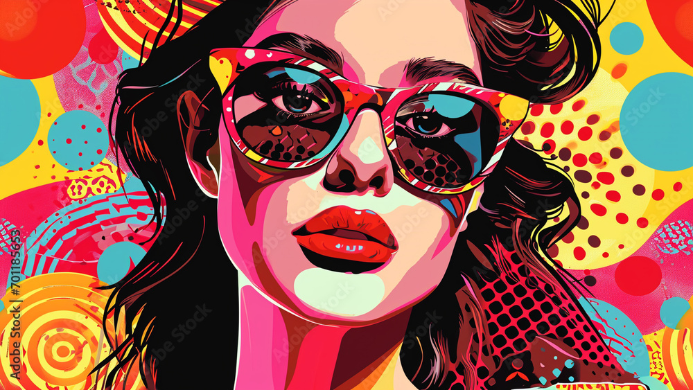 Expressive Pop Art Self-Portrait Infuse with Dynamic Patterns