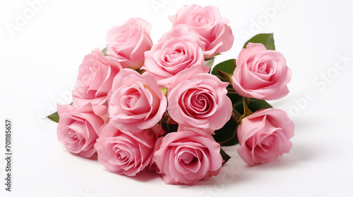 Beautiful pink Roses Bouquet isolated on a white background