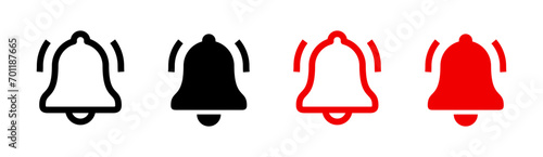 Notification bell icon set