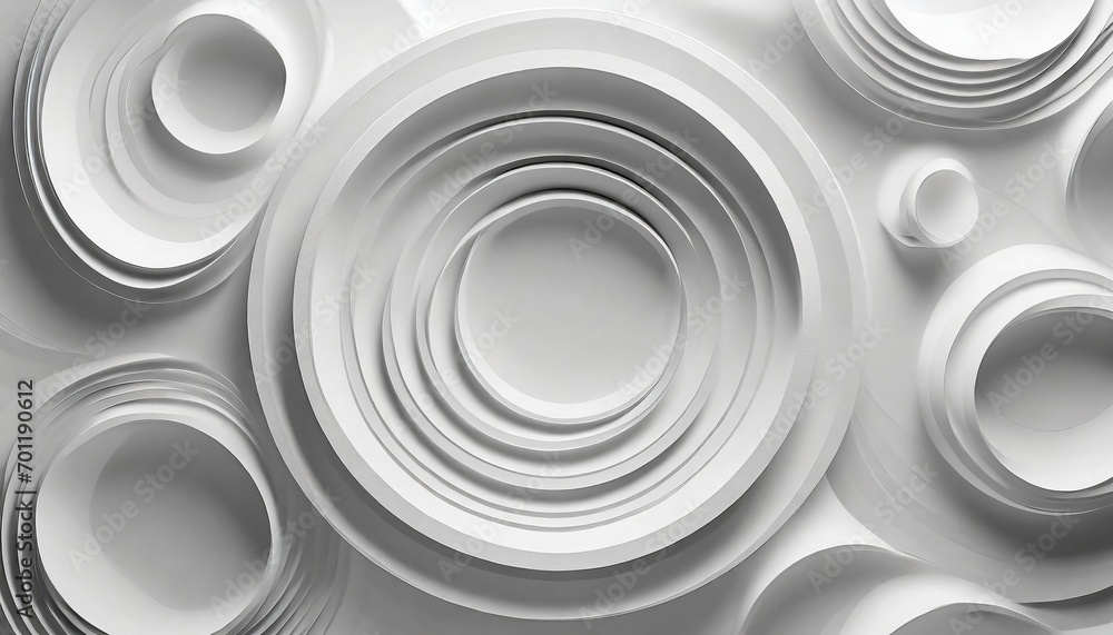 Ethereal Neomorphism: White Waves of Abstract Circles Ethereal Neomorphism: White Waves of Abstract Circles