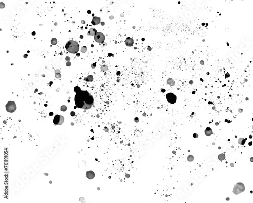 Abstract ink splatter on white background