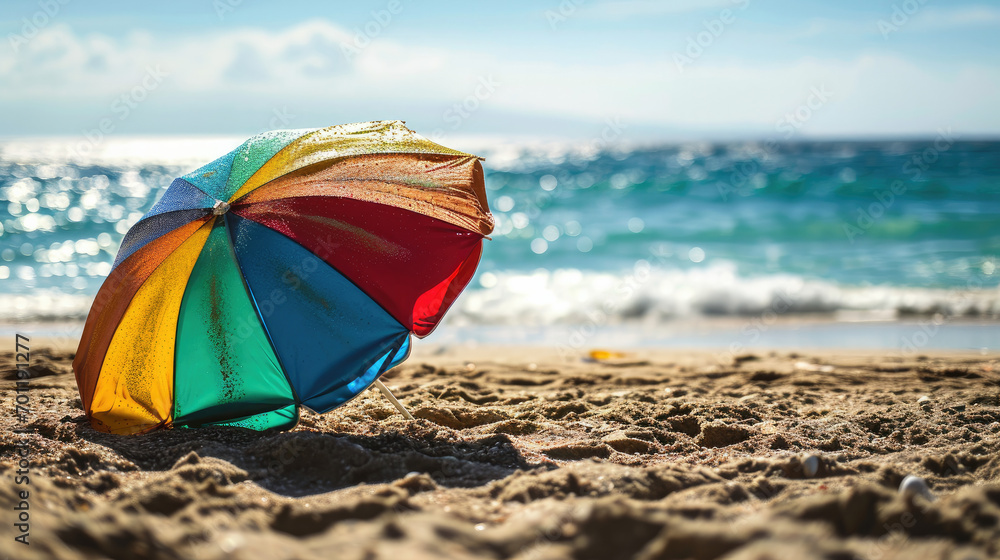 sea beach and umbrella with blank background sea beach and umbrella with blank background