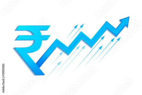 indian currency, rupee growth concept vector
