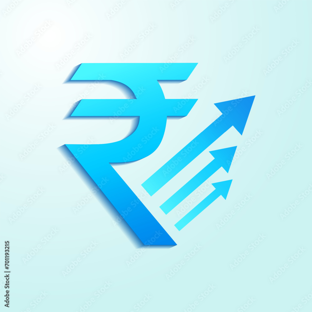 indian currency, rupee growth concept vector