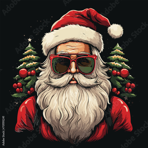 santa claus with christmas tree