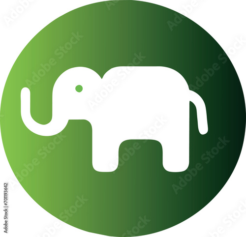 elephant paper  3d  landscape  icon colored shapes gradient