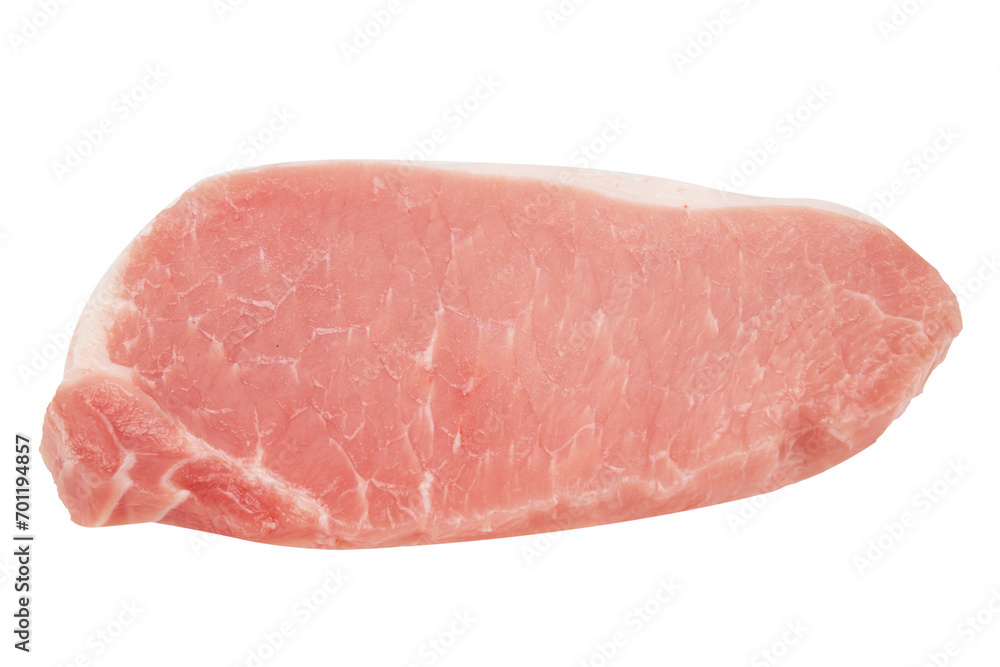 slices of raw pork meat isolated on white background slices of raw pork meat isolated on white background