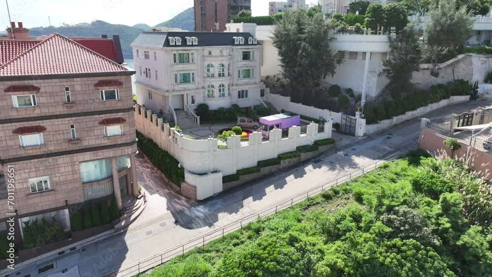 Drone Aerial Skyview shot of the Premium Villa independent house and beach seaside residential area in Repulse Bay Shouson Hill Stanley Sham Wan Aberdeen Hong Kong Island Drone Aerial Skyview shot of the Premium Villa independent house and beach seaside residential area in Repulse Bay Shouson Hill Stanley Sham Wan Aberdeen Hong Kong Island
