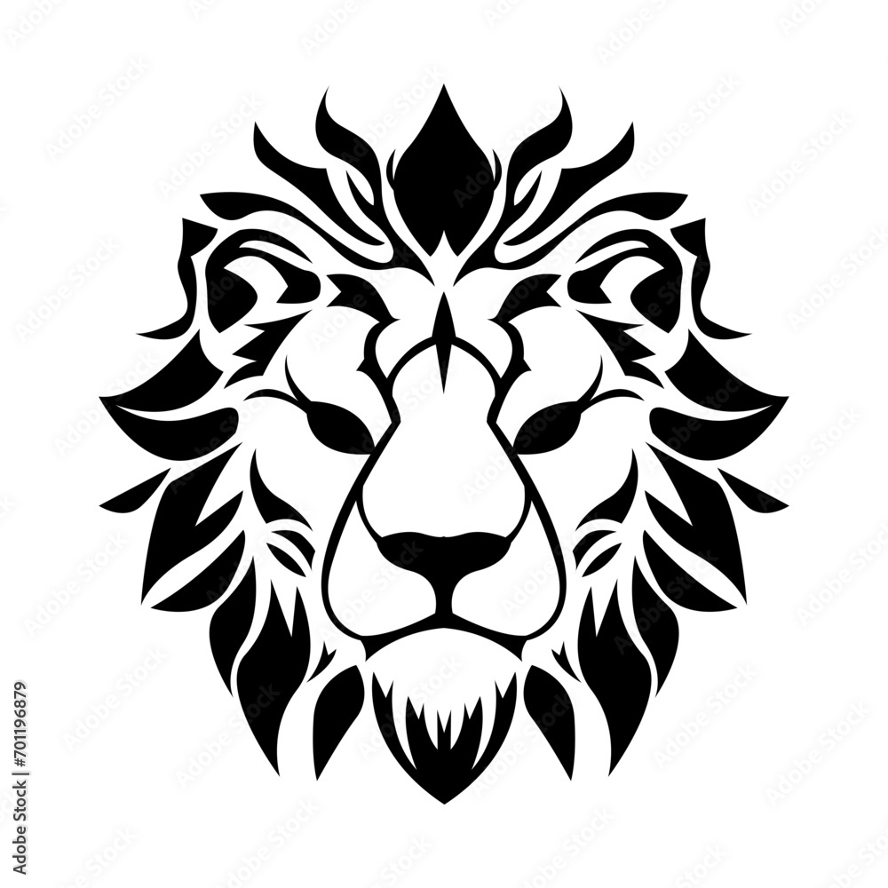 Obraz premium simple abstract lion head logo vector iconic illustration