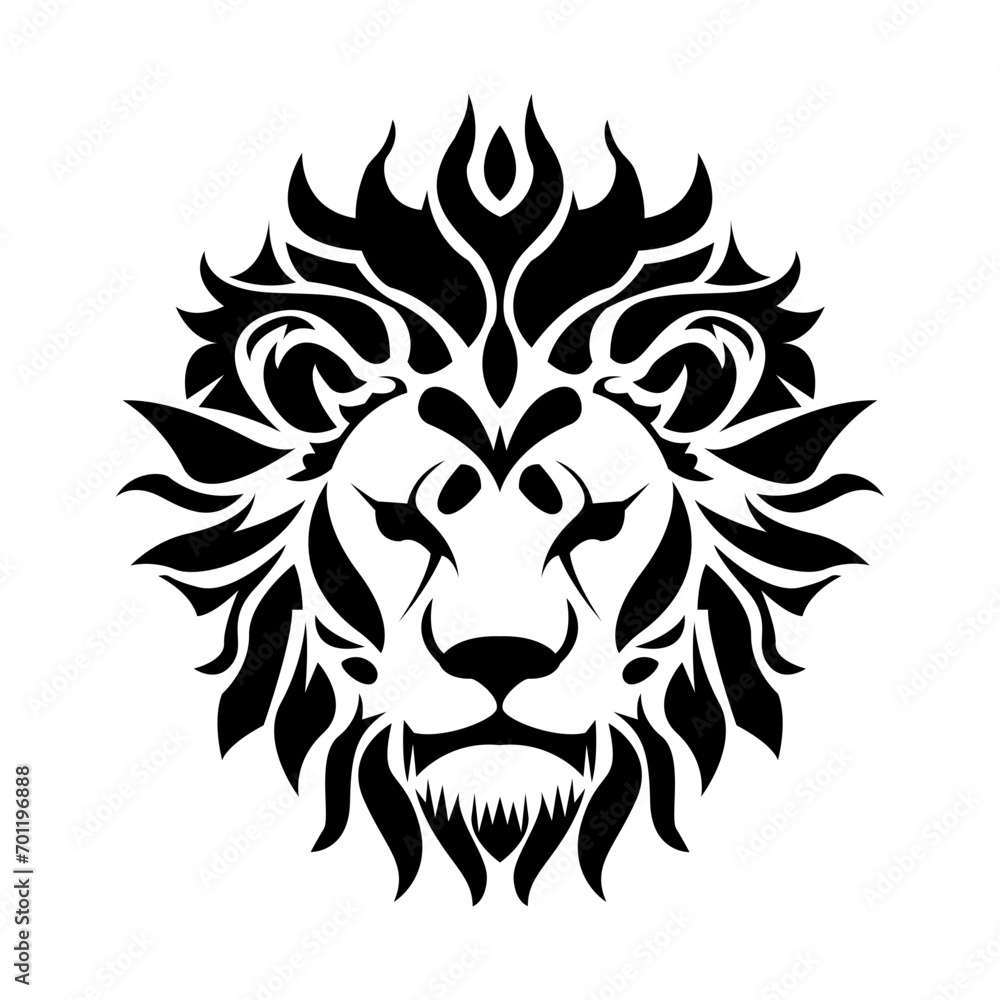 Fototapeta premium simple abstract lion head logo vector iconic illustration