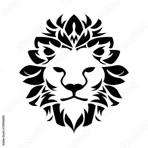 simple abstract lion head logo vector iconic illustration