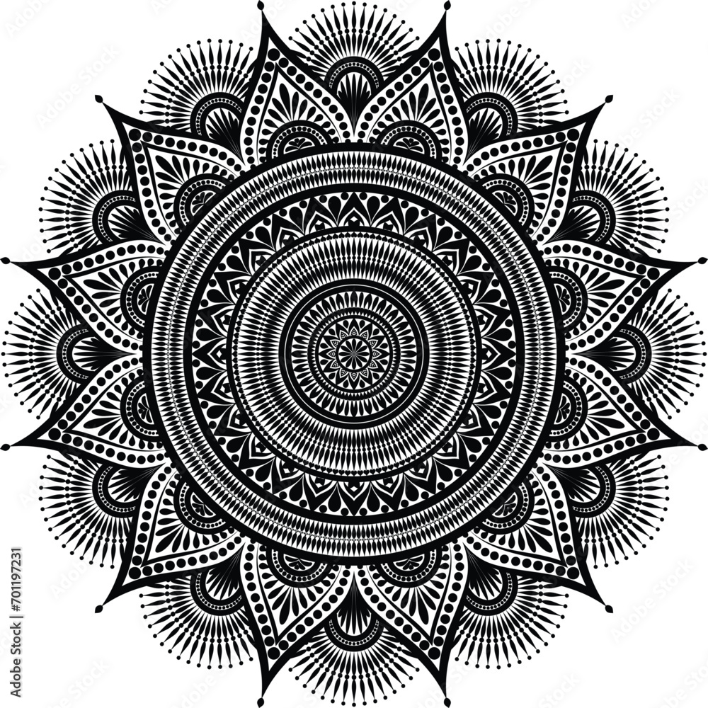Beautiful floral pattern mandala art isolated on a white background ...
