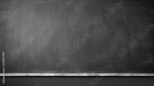 Chalk rubbed out on blackboard background or chalkboard texture. photo