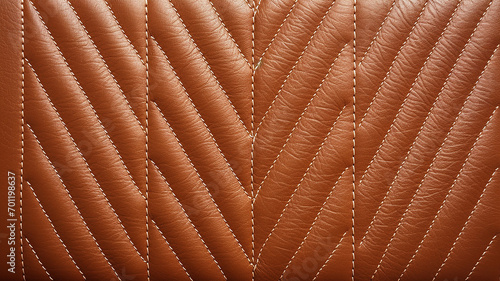 premium leather texture with white stitching pattern photo