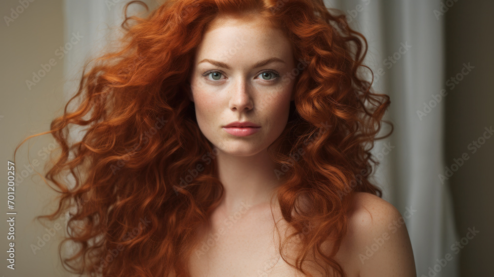Portrait of smiling red hair, ginger 40 yo mid age woman outdoors Portrait of smiling red hair, ginger 40 yo mid age woman outdoors