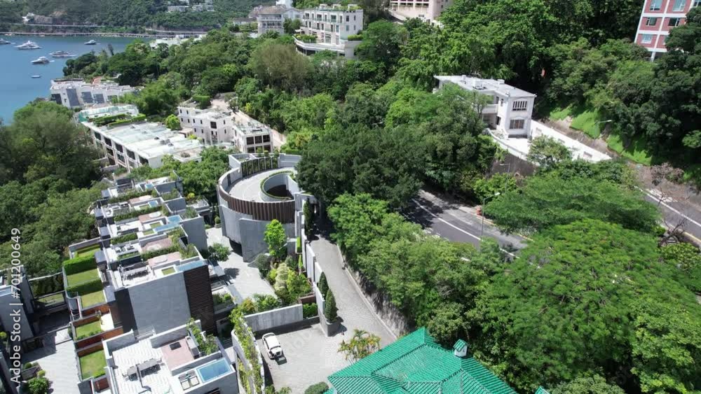 Drone Aerial Skyview shot of the Premium Villa independent house and beach seaside residential area in Repulse Bay Shouson Hill Stanley Sham Wan Aberdeen Hong Kong Island Drone Aerial Skyview shot of the Premium Villa independent house and beach seaside residential area in Repulse Bay Shouson Hill Stanley Sham Wan Aberdeen Hong Kong Island