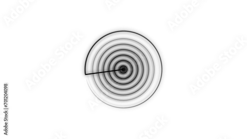 Abstract glowing radio waves icon on white background 
