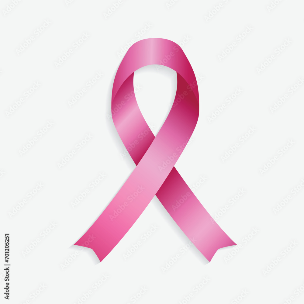 World Cancer Day Pink Realistic Ribbon World Cancer Day Pink Realistic Ribbon