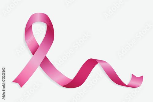 World Cancer Day Pink Realistic Ribbon