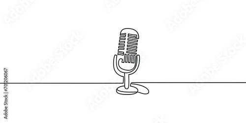 microphone continuous line art style illustration photo