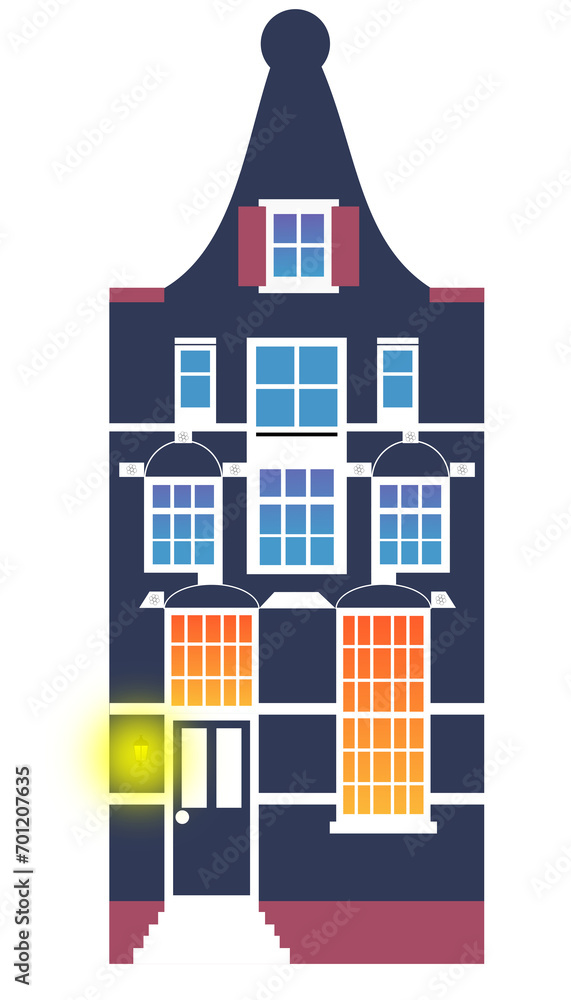 Fototapeta premium Blue traditional house