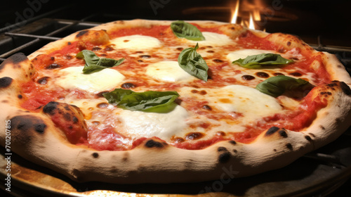 Pizza with prosciutto or parma ham pizza - Italian food style