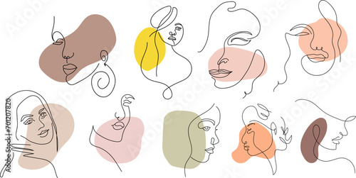 Woman Line Art, Flower head Feminine Illustration, Woman face with flowers line, Minimalist Logo, Line Drawing, Nature Organic Cosmetics Makeup,