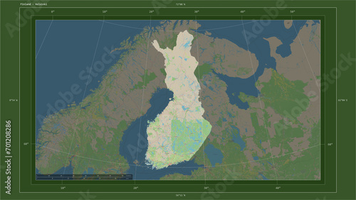 Finland composition. OSM Topographic German style map