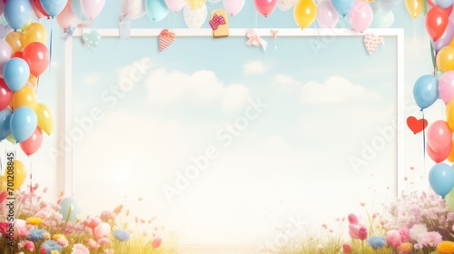Happy birthday frame balloon decoration template
