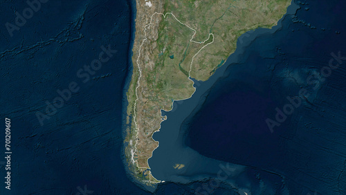 Argentina outlined. High-res satellite map