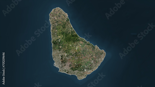 Barbados outlined. High-res satellite map