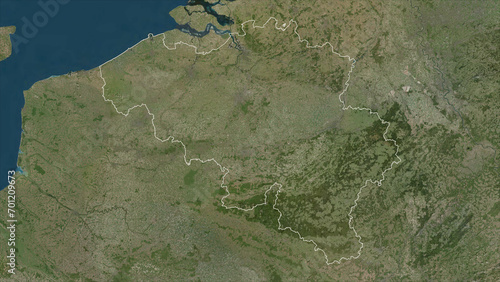 Belgium outlined. High-res satellite map