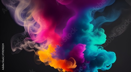Abstract Blue Smoke Swirl on Dark Background © Logo