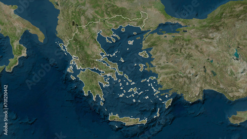Greece outlined. High-res satellite map