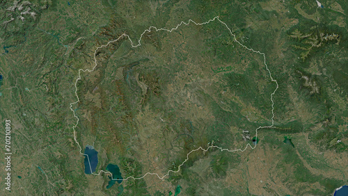 North Macedonia outlined. High-res satellite map