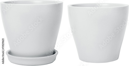 Schilderij op canvas ceramic flower pot set mockup isolated
