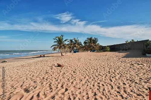 Obraz na płótnie The beach Atlantic ocean in Serekunda area, Gambia, West Africa w salonie