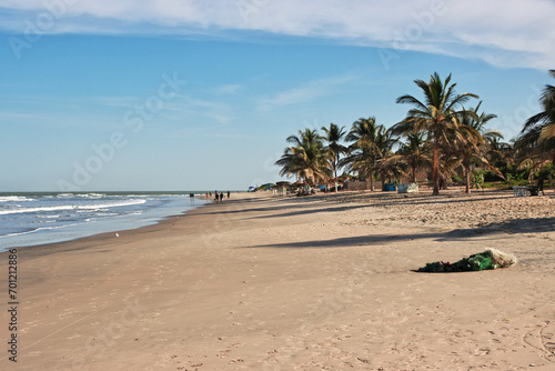 Fototapeta Naklejka Na Ścianę i Meble -  The beach Atlantic ocean in Serekunda area, Gambia, West Africa