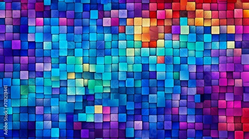 Abstract Pixel Art Mosaic on Colorful Background. Vibrant and Creative Digital Design Inspiration