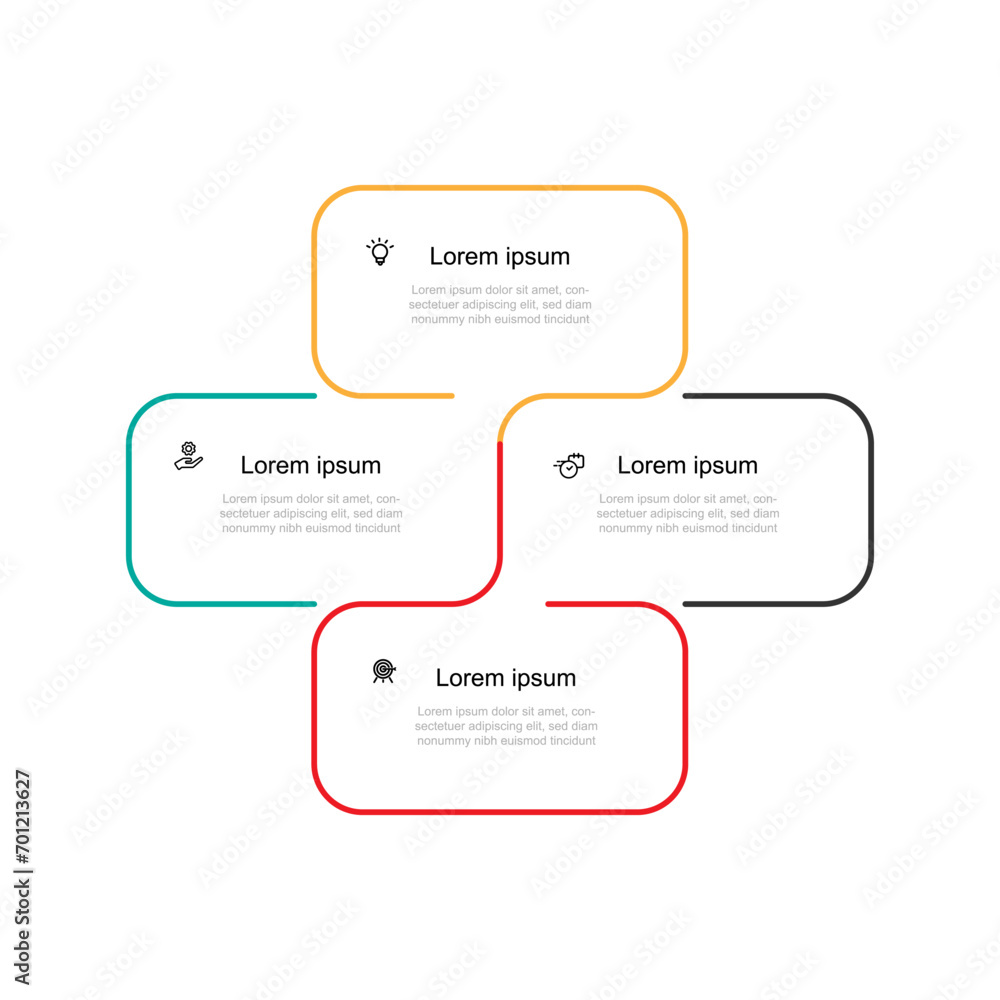 4 step process infographic template vector element with line style suitable for web presentation and business information 4 step process infographic template vector element with line style suitable for web presentation and business information