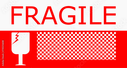 Colored Sticker fragile handle with care 