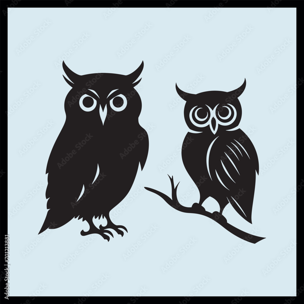 Hunting Owl Silhouette Clip art, Silhouetted Owl vector, Minimalist Owl Hunting Owl Silhouette Clip art, Silhouetted Owl vector, Minimalist Owl