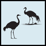 majestic stork silhouette clip art, stork vector, illustration