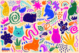 Cat Fish Abstract Vector Illustration Pattern Design