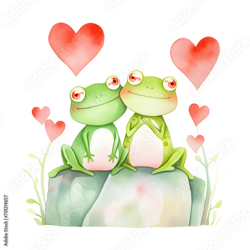 Whimsical Love: Charming Valentine's Day Frogs.